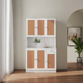 Solid Wood Closet | 6 Doors, 1 Drawer & 1 Open Shelf Bedroom Storage – Oakvello
