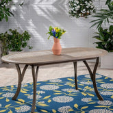 Teak & Grey Solid Wood Dining Table | Two-Tone Kitchen Furniture – Oakvello