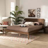 Walnut Finish Solid Wood Bed | Premium Bedroom Furniture – Oakvello