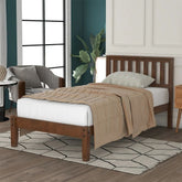 Solid Wood Bed with Headboard & Slat Support | Bedroom Furniture – Oakvello
