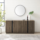 4-Door Solid Wood Sideboard | Spacious Living Room Storage Cabinet – Oakvello