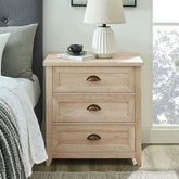 Solid Wood 3-Drawer Nightstand | Spacious Bedroom Bedside Table – Oakvello
