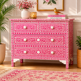 Bone Inlay Chest of Drawers | Handcrafted Artisan Bedroom Dresser – Oakvello