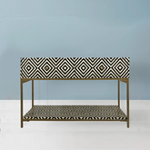 Jaipuri Bone Inlay Console Table | Handcrafted Artisan Entryway Furniture – Oakvello