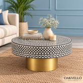Bone Inlay Coffee Table | Handcrafted Artisan Living Room Centre Table – Oakvello