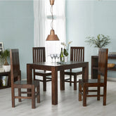 High Slat Back Solid Mango Wood Dining Chair | Kitchen Seating – Oakvello