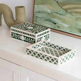 Sage Green Bone Inlay Mini Tray | Handcrafted Artisan Decorative Accessory – Oakvello