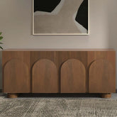 Solid Mango Wood Sideboard with Storage | Living Room Cabinet – Oakvello