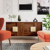 Jodhpuri Grey Solid Wood Sideboard | Living Room Storage Cabinet – Oakvello