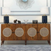 4-Door Solid Wood Cabinet & Sideboard | Large Living Room Storage – Oakvello