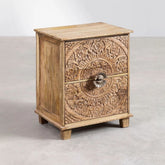 Wiluna Solid Mango Wood Bedside Table with Drawers | Bedroom Nightstand – Oakvello