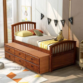 Solid Wood Storage Bed with 6 Drawers | Bedroom Furniture – Oakvello