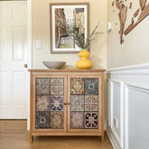 2-Door Distressed Accent Storage Cabinet | Solid Wood Sideboard – Oakvello