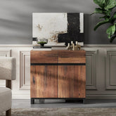 Modern Solid Wood Sideboard with Adjustable Shelf | Living Room Storage – Oakvello