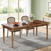 4-6 Seater Solid Wood Dining Table with Turned Legs – Oakvello
