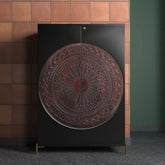 Mandala Solid Wood Bar Cabinet | Handcrafted Home Bar Storage – Oakvello