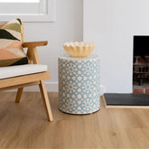 Bone Inlay Round Side Table | Handcrafted Artisan Living Room Accent – Oakvello