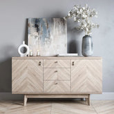 Solid Wood TV Stand with Drawers | Media Console & Living Room Storage – Oakvello