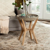 Dark Grey Solid Wood Outdoor End Table | Garden & Patio Accent Furniture – Oakvello