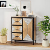 Solid Wood Accent Cabinet | 3 Drawers & 1 Door Living Room Storage – Oakvello