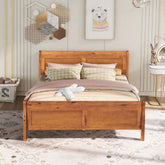 Queen Size Upholstered Platform Bed | House-Style Solid Wood Bedroom Furniture – Oakvello
