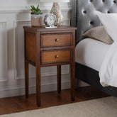 Brown Finish Solid Wood End Table | Living Room Accent Side Table – Oakvello