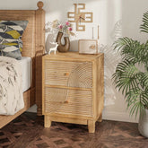 3-Drawer Bedside Table | Wood Finish Nightstand with Storage – Oakvello