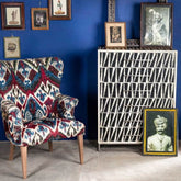 Jaipuri Black & White Bone Inlay 6-Drawer Chest | Artisan Bedroom Dresser – Oakvello