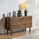 Solid Wood Sideboard Cabinet with 3 Doors | Living Room Storage – Oakvello