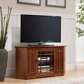 Solid Wood Corner TV Stand & Media Console | Living Room Storage – Oakvello