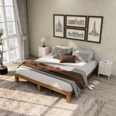 Natural Finish King Size Solid Wood Bed | Premium Bedroom Furniture – Oakvello