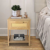 Solid Wood Bedside Table with 2 Drawers | Bedroom Nightstand – Oakvello
