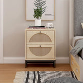 Solid Wood Bedside Table with 2 Drawers | Compact Bedroom Nightstand – Oakvello
