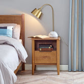 Solid Wood Nightstand with Drawer | Stylish Bedroom Bedside Table – Oakvello