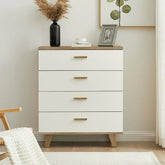 Solid Wood 4-Drawer Cabinet | Bedroom & Living Room Storage – Oakvello