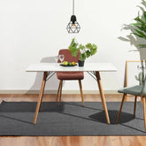 White Rectangular Solid Wood Dining Table | Seats 4-6 | Kitchen Furniture – Oakvello