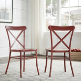 Metal Dining Chair Set of 2 | Industrial Style Kitchen Seating – Oakvello