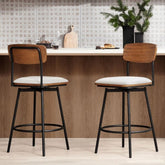 Solid Wood Bar Stool Set of 2 | Kitchen & Home Bar Seating – Oakvello