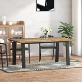 Brown Finish Solid Wood Dining Table | Kitchen & Dining Furniture – Oakvello