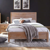 Distressed Solid Wood Bed | Rustic Vintage Bedroom Furniture – Oakvello