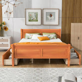 Solid Wood King Size Bed with 4 Drawers | Streamlined Bedroom Furniture – Oakvello