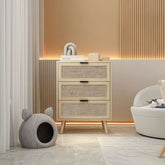 Natural Solid Wood 3-Drawer Cabinet | Living Room & Bedroom Storage – Oakvello