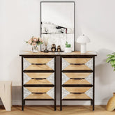 Natural Finish Solid Wood Storage Cabinet with 3 Drawers | Living Room Furniture – Oakvello