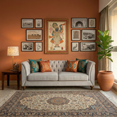 Dusk Grey Sofa | Grey Fabric Sofa | Handcrafted Chesterfield with Button Tufting & Flared Arms