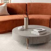 Jodhpuri Black Bone Inlay Coffee Table | Artisan Living Room Furniture – Oakvello