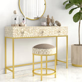 Jodhpuri Bone Inlay Dresser Console | Handcrafted Artisan Entryway Furniture – Oakvello