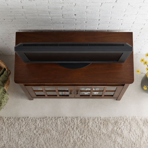 Solid Wood TV Stand with Storage Cabinets | Media Console & Living Room Furniture – Oakvello