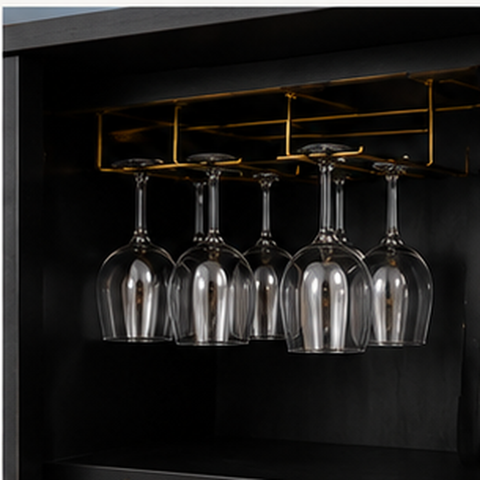 Striped Bone Inlay Bar Cabinet