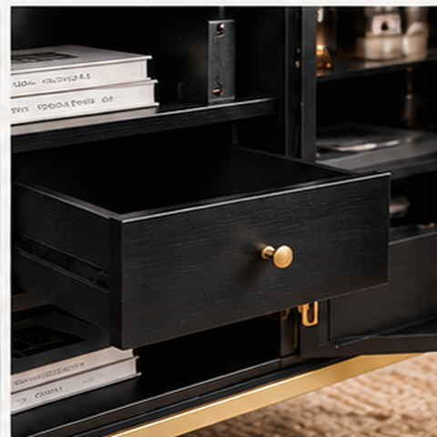 Striped Bone Inlay Bar Cabinet
