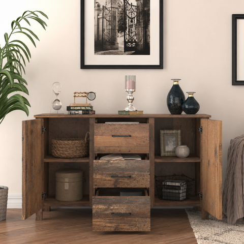 Solid Wood Sideboard | Classic Living Room Storage Cabinet – Oakvello